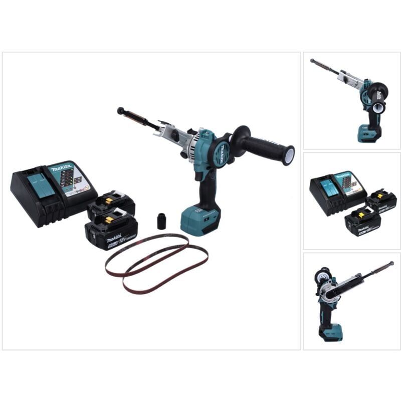 Dbs 180 rt Lime à bande sans fil 18 v 9 x 533 mm Brushless + 2x batterie 5,0 Ah + chargeur - Makita