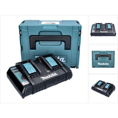 Makita DC 18 RD ZJ Doppel Schnellladegerät 14,4 V - 18 V LXT + Makpac