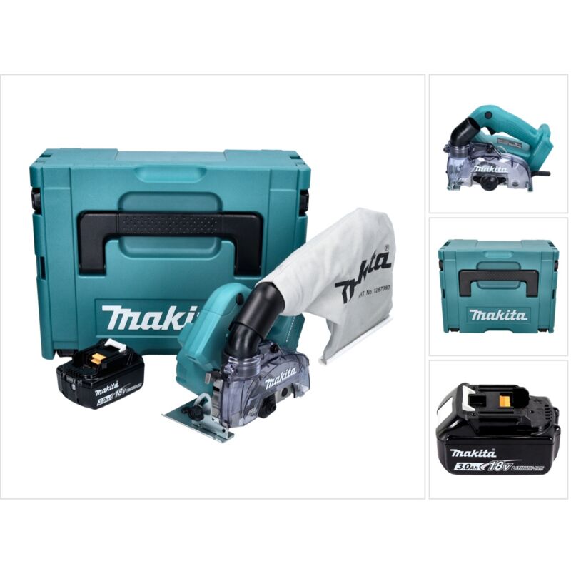 Makita - dcc 500 F1J Sega circolare a batteria 125 mm Brushless 18 v + 1x batteria 3,0 Ah + scatola Makpac - senza caricabatterie