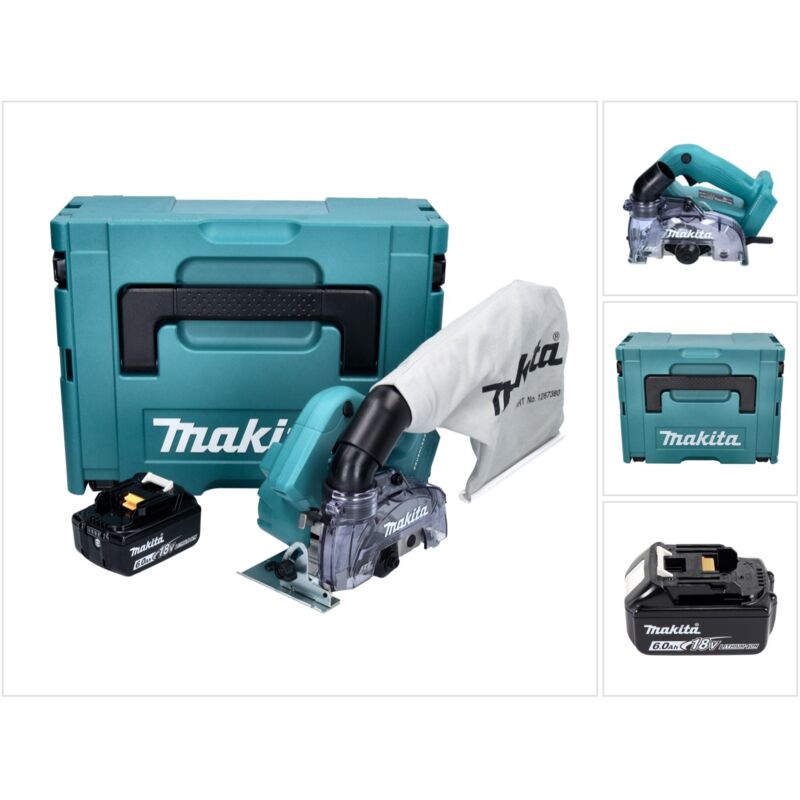Makita - dcc 500 G1J Sega diamantata a batteria 125mm Brushless 18V + 1x batteria 6,0Ah + scatola Makpac - senza caricabatterie