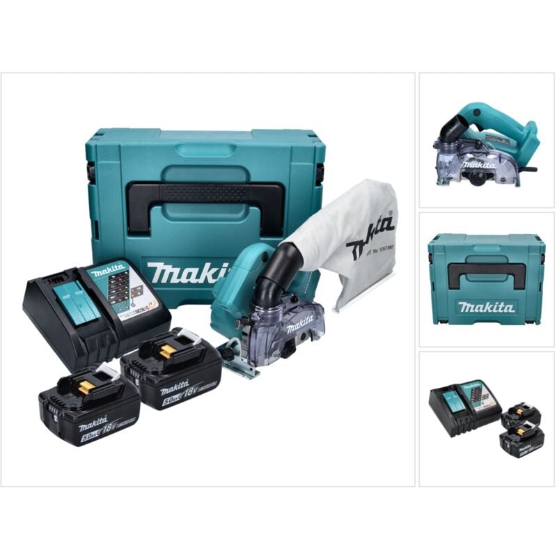 Dcc 500 rt Scie circulaire diamant sans fil 18 v - 125 mm - Brushless + 2x Batteries 5,0 Ah + Chargeur + Makpac - Makita