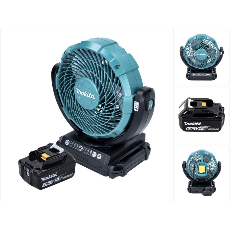 Ventilatore a batteria Makita dcf 102 T1 18 v 18 cm + 1x batteria ricaricabile 5,0 Ah - senza caricabatteria