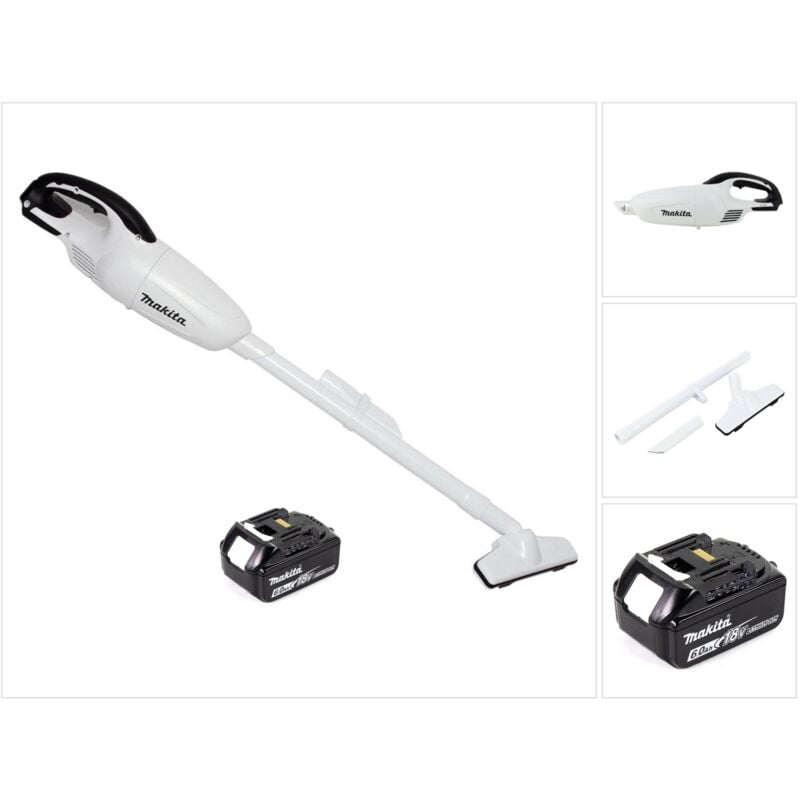 Aspiratore a batteria Makita dcl 180 G1 w 18 v bianco + 1x batteria ricaricabile 6,0 Ah - senza caricabatterie