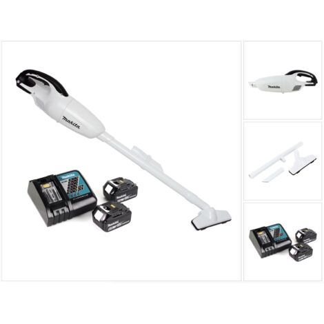 Makita DCL 180 RG W Aspirateur à batterie 18 V blanc + 2x batterie 6,0 Ah + chargeur