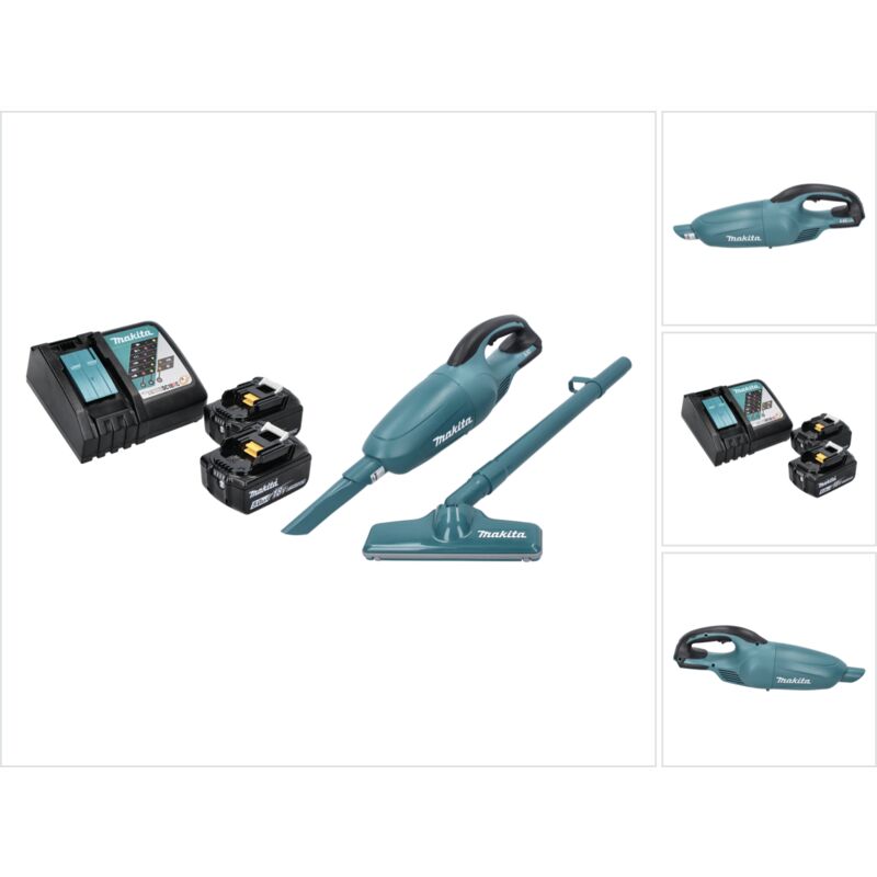 

Makita DCL 180 RT Aspirador a batería 18V color verde + 2x Batería BL 1850 5,0 Ah + Cargador DC 18 RC