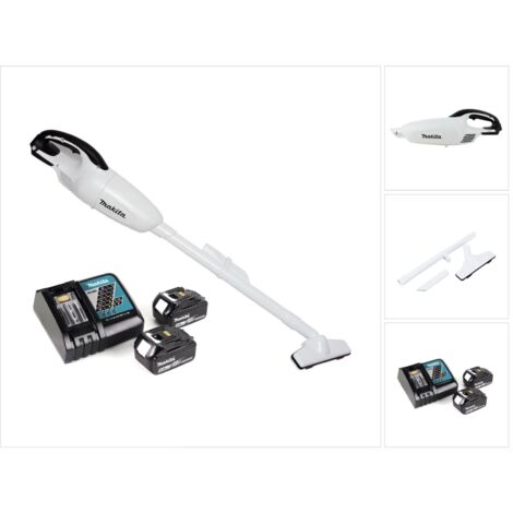 Makita DCL 180 RT W Aspirateur à batterie 18 V blanc + 2x batterie 5,0 Ah + chargeur