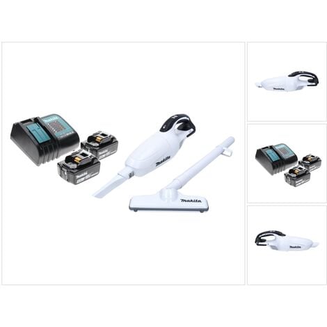 Makita DCL 181 FRT W Aspirateur sans fil 18 V blanc + 2x Batteries 5,0 Ah + Chargeur