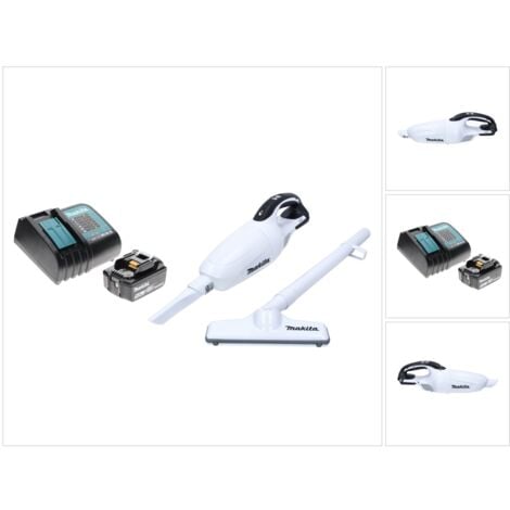 Makita DCL 181 FRT1 W Aspirateur sans fil 18 V blanc + 1x Batterie 5,0 Ah + Chargeur