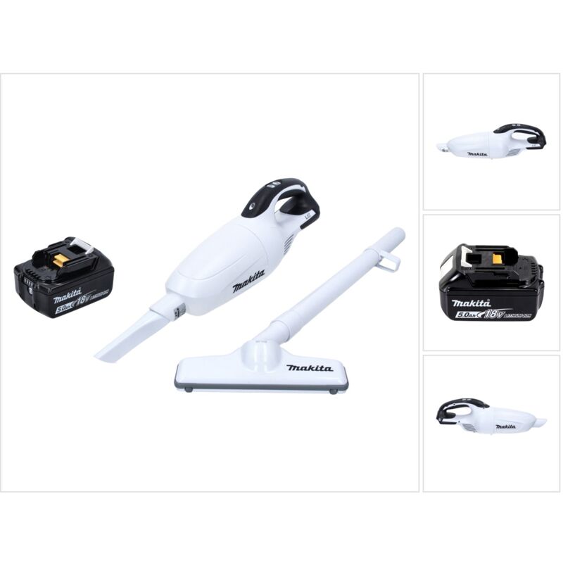 Dcl 181 FT1 w Aspirateur sans fil 18 v blanc + 1x Batterie 5,0 Ah - sans chargeur - Makita
