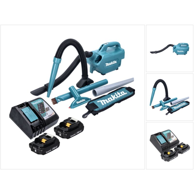 Dcl 184 ra Aspirateur sans fil 18 v - 54 mbar - 0,5 l + 2x Batteries 2,0 Ah + Chargeur - Makita