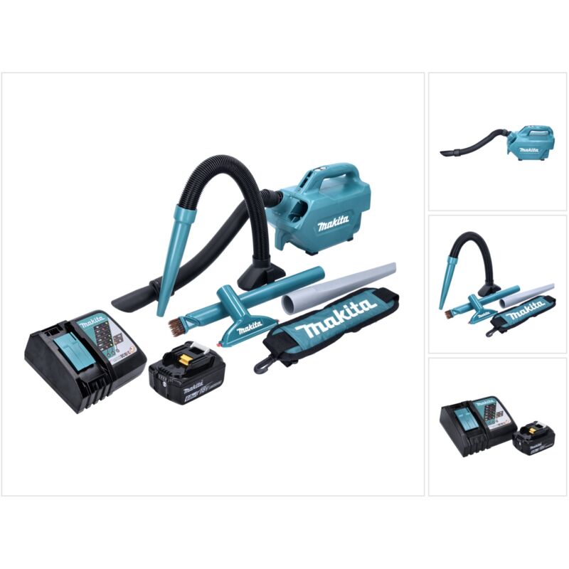 Dcl 184 RG1 Aspirateur sans fil 18 v - 54 mbar - 0,5 l + 1x Batterie 6,0 Ah + Chargeur - Makita
