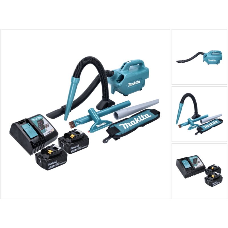 Dcl 184 rt Aspirateur sans fil 18 v - 54 mbar - 0,5 l + 2x Batteries 5,0 Ah + Chargeur - Makita