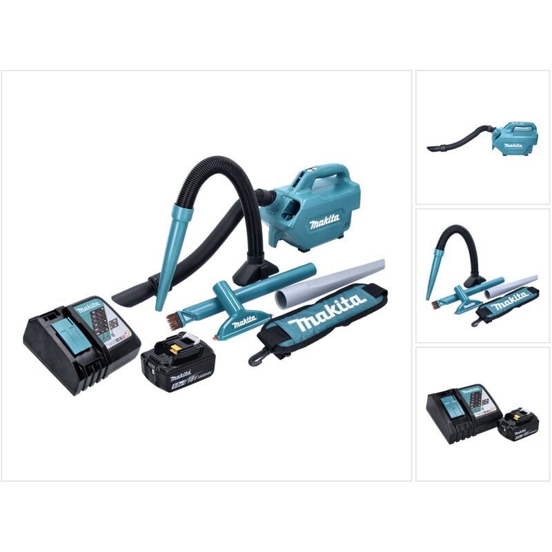Dcl 184 RT1 Aspirateur sans fil 18V - 54 mbar - 0,5 l + 1x Batterie 5,0 Ah + Chargeur - Makita