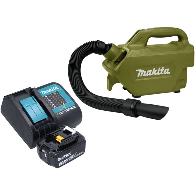 Dcl 184 sfo Aspirateur à batterie 18 v 54 mbar 0,5 l Olive Outdoor Adventure Serie + 1x batterie 3,0 Ah + chargeur - Makita