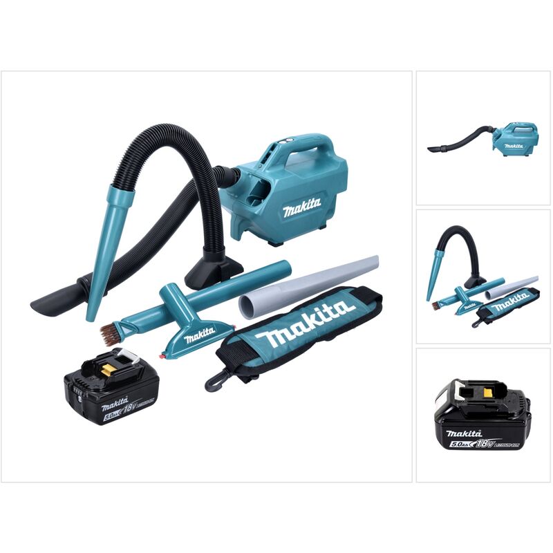 Dcl 184 T1 Aspirateur sans fil 18 v - 54 mbar - 0,5 l + 1x Batterie 5,0 Ah - sans chargeur - Makita