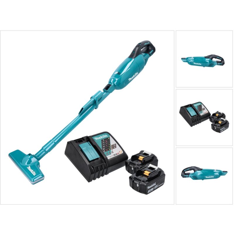 Dcl 280 frf Aspirateur sans fil 18 v, Brushless + 2x Batteries 3,0 Ah + Chargeur - Makita