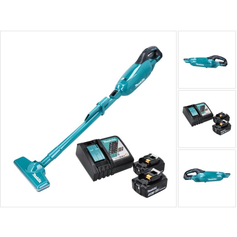 Dcl 280 frtv Aspirateur sans fil 18 v, Brushless + 2x Batteries 5,0 Ah + Chargeur - Makita