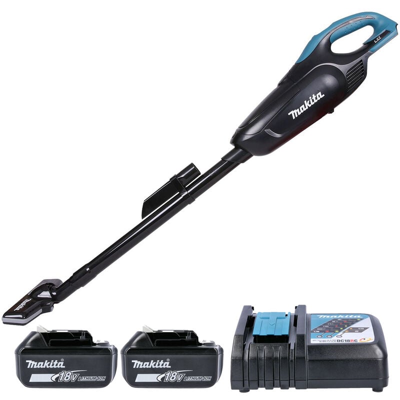 Makita - DCL182Z 18V lxt Black Vacuum Cleaner With 2 x 3.0Ah Batteries & Charger