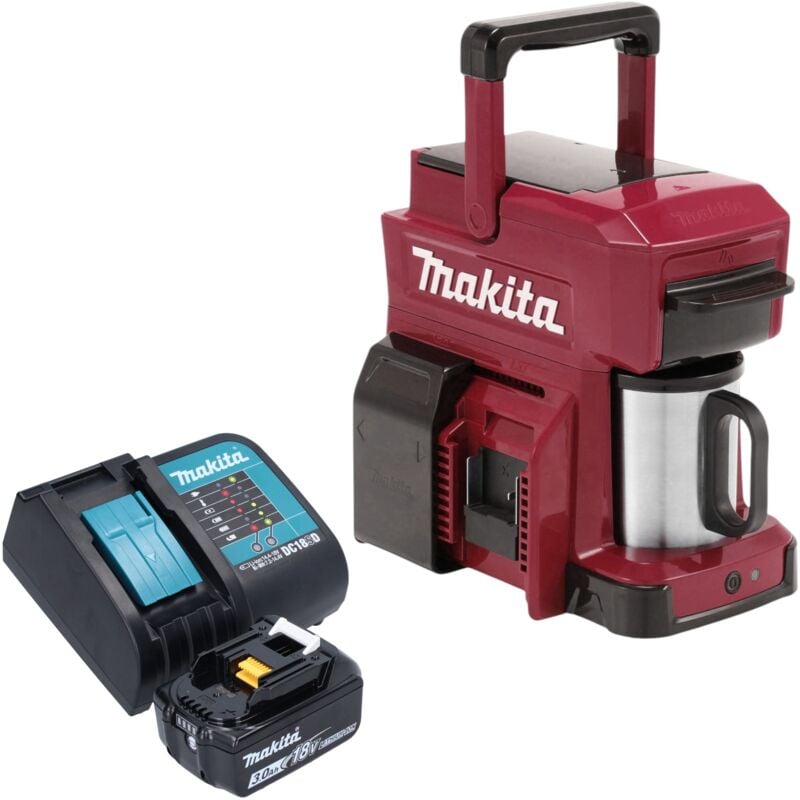 Dcm 501 sfar Cafetière sans fil 12 v maxi / 18 v rouge + 1x batterie 3,0 Ah + chargeur - Makita