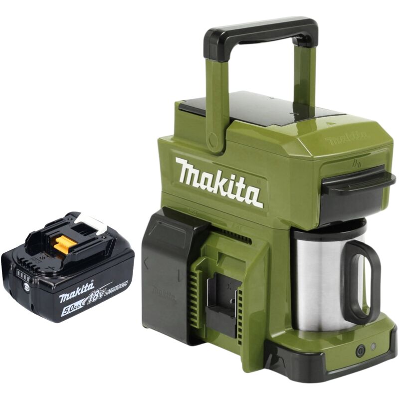 Dcm 501 to Cafetière sans fil 12 v maxi / 18 v Olive + 1x batterie 5,0 Ah - sans chargeur - Makita