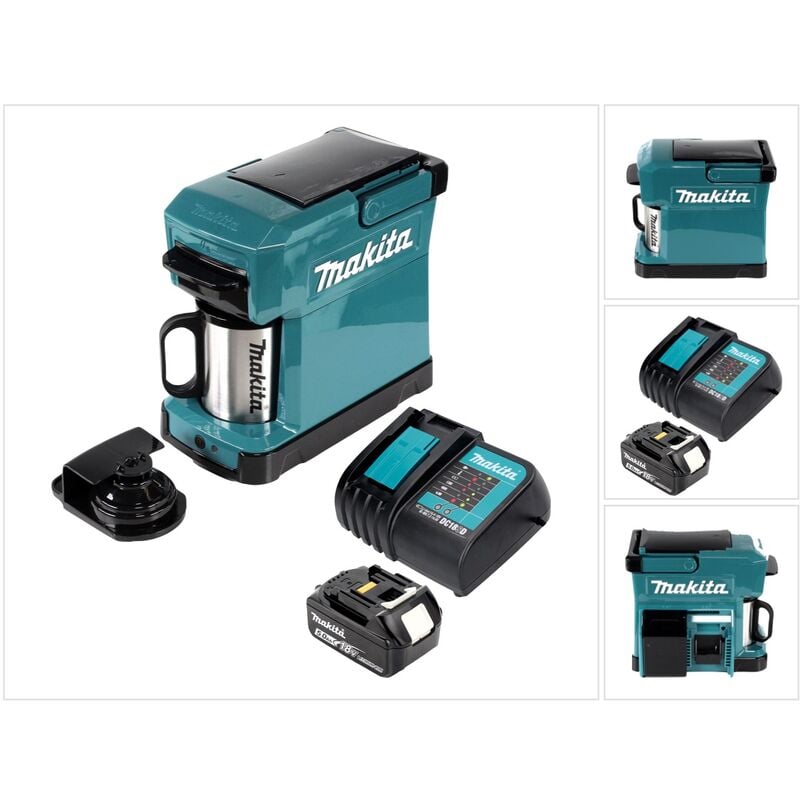 Dcm 501 rt Machine à café portable sur batterie + 1x 5,0 Ah batterie & chargeur - Makita