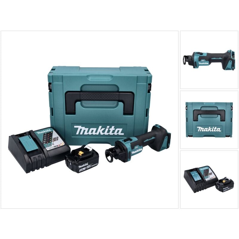 Dco 181 RF1J Affleureuse plaque de plâtre sans fil 32000 tr/min Brushless 18V + 1x Batterie 3,0 Ah + Chargeur + Coffret Makpac - Makita