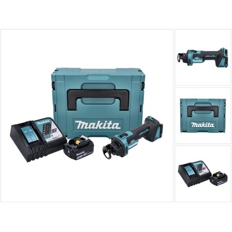 Makita DCO 181 RM1J Affleureuse plaque de plâtre sans fil 18 V 32000 U/min Brushless + 1x Batterie 4,0 Ah + Ladegert + Makpac