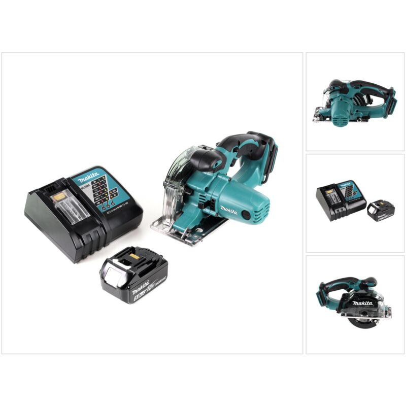 Makita DCS 552 RT1 Sega circolare per metallo a batteria 18V 136 mm + 1x Batteria 5,0 Ah + Caricabatterie + Lama per sega + occhiali protettivi