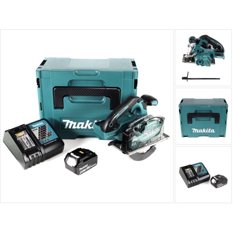 Dcs 553 RT1J Scie circulaire à métaux sans fil 18V 150 mm Brushless + 1x batterie 5,0Ah + chargeur + Makpac - Makita