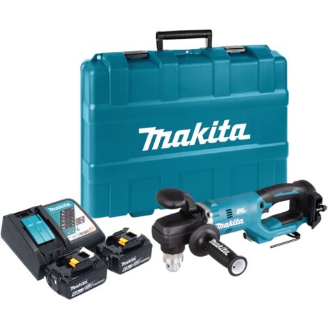 Makita DDA 450 RGK Akku Winkelbohrmaschine 18 V 70 Nm Brushless + 2x Akku 6,0 Ah + Ladegerät + Koffer
