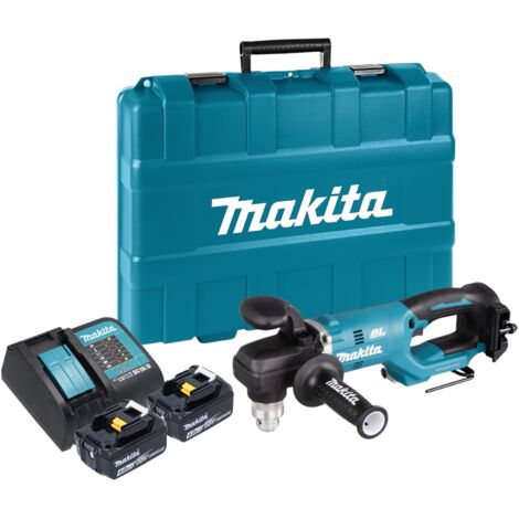 Makita DDA 450 SMK Akku Winkelbohrmaschine 18 V 70 Nm Brushless + 2x Akku 4,0 Ah + Ladegerät + Koffer