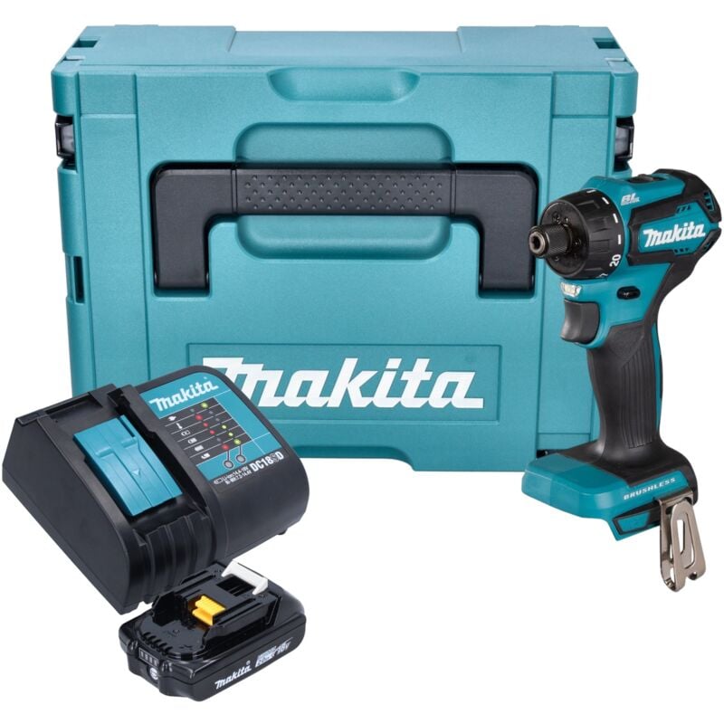 Ddf 083 SA1J Perceuse-visseuse sans fil 18 v 40 Nm 1/4'' Brushless + 1x batterie 2,0 Ah + chargeur + Makpac - Makita
