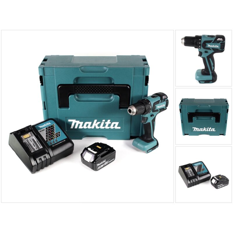 

Makita - DDF 459 RG1J Taladro atornillador a batería 18V en maletín Makpac 2 + 1x Batería BL1860 6,0 Ah + Cargador DC 18 RC