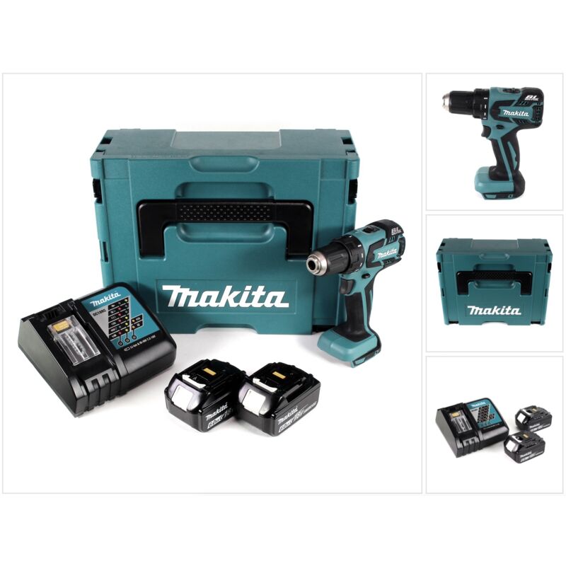 

DDF 459 RGJ Taladro atornillador a batería 18V en maletín Makpac 2 + 2x Batería BL1860 6,0 Ah + Cargador DC 18 RC - Makita