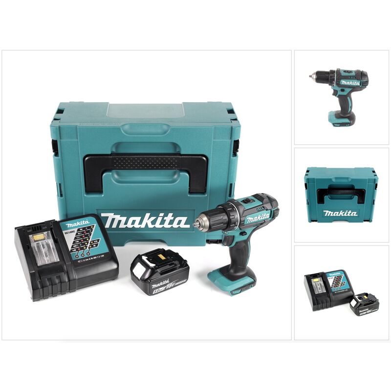 Ddf 482 RT1J Trapano avvitatore a batteria 18V in valigetta Makpac + 1x Batteria 5,0 Ah + Caricabatterie - Makita
