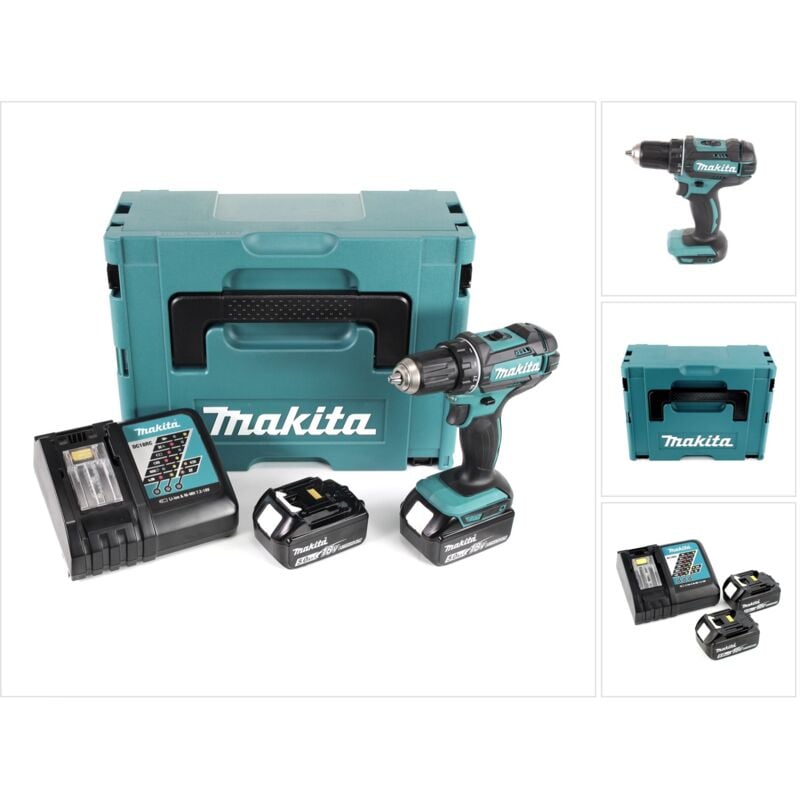 Ddf 482 rtj Perceuse-visseuse sans fil de 18 v + Boîtier makpac + 2x Batteries bl 1850 5,0 Ah + Chargeur DC18RC - Makita