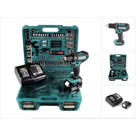 Makita DDF 482 STTK Taladro atornillador a batería 18V en maletín con 101 accesorios + 1x Batería BL1850 5,0 Ah + Cargador DC 18 SD