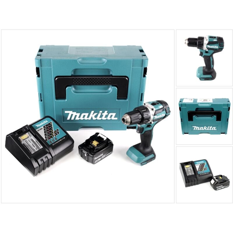 

Makita DDF 484 RT1J Taladro atornillador a batería 18V en Makpac 2 + 1x Batería BL 1850 5,0 Ah + Cargador DC 18 RC