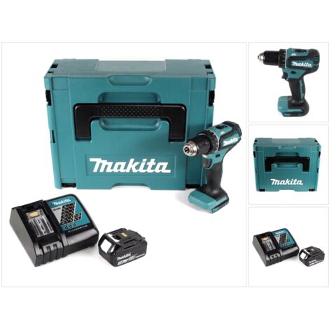 Makita DDF 485 RF1J Perceuse-visseuse sans fil 18V 50Nm en Makpac + 1x batterie 3,0 Ah + chargeur