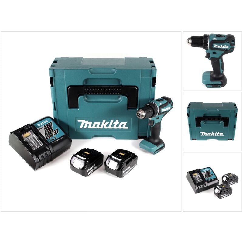 Image of Makita - ddf 485 rmj 18 v Trapano avvitatore a batteria Brushless 13 mm in valigetta Makpac + 2x Batterie 4,0 Ah + Caricatore