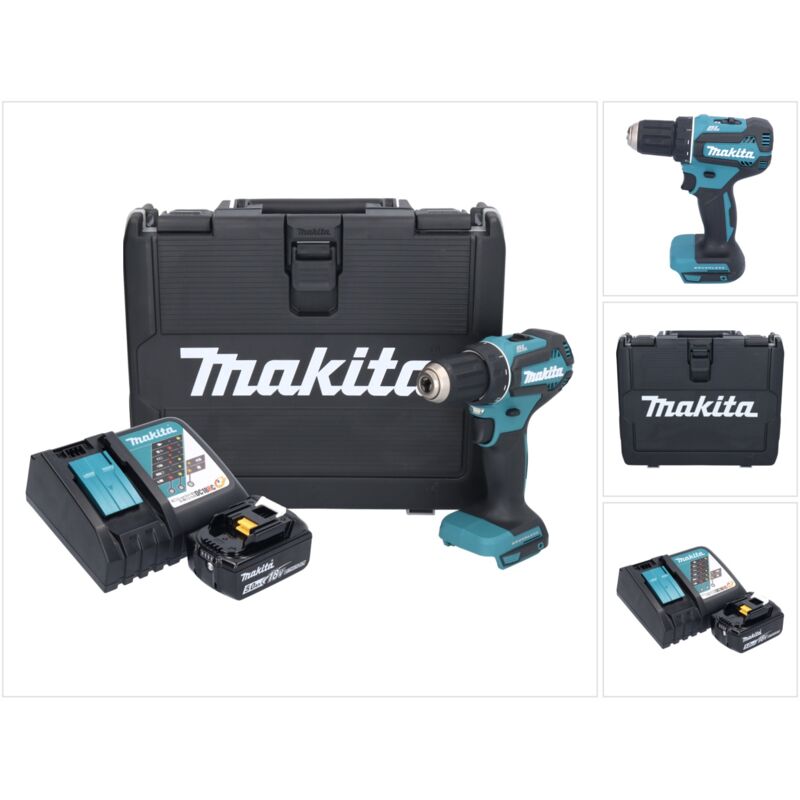 Makita DDF 485 RT Perceuse-visseuse sans fil 18 V 50 Nm Brushless 1x batterie 5,0 Ah + chargeur + Coffret