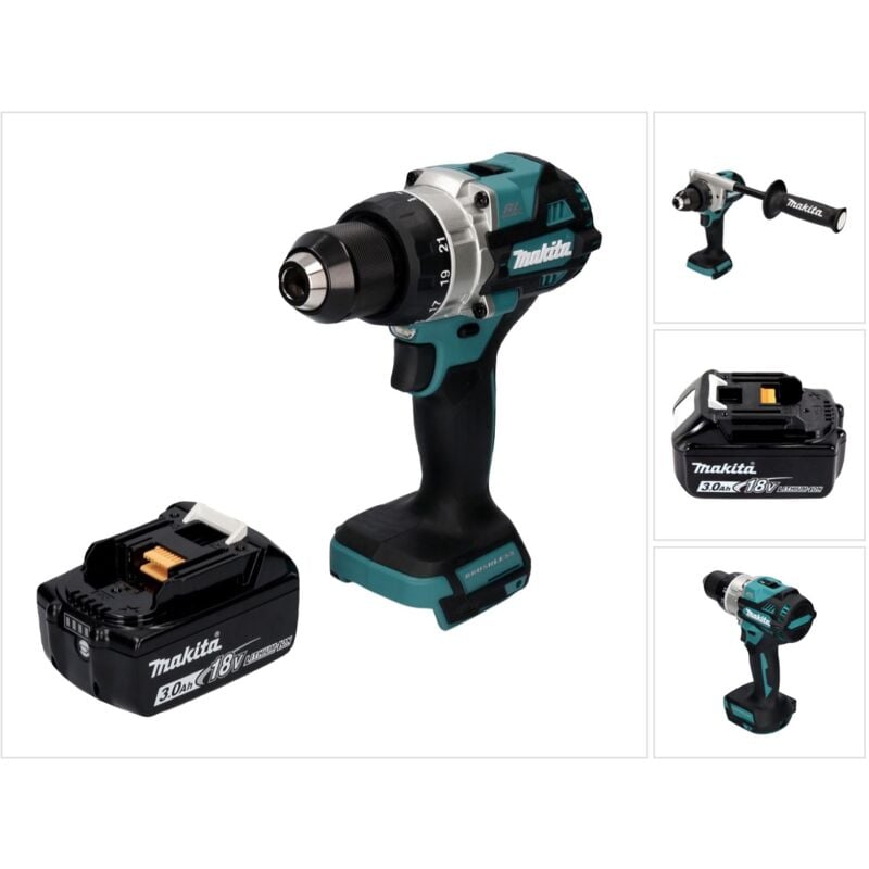 Ddf 486 F1 Perceuse-visseuse sans fil 18 v 130 Nm Brushless + 1x batterie 3,0 Ah - sans chargeur - Makita