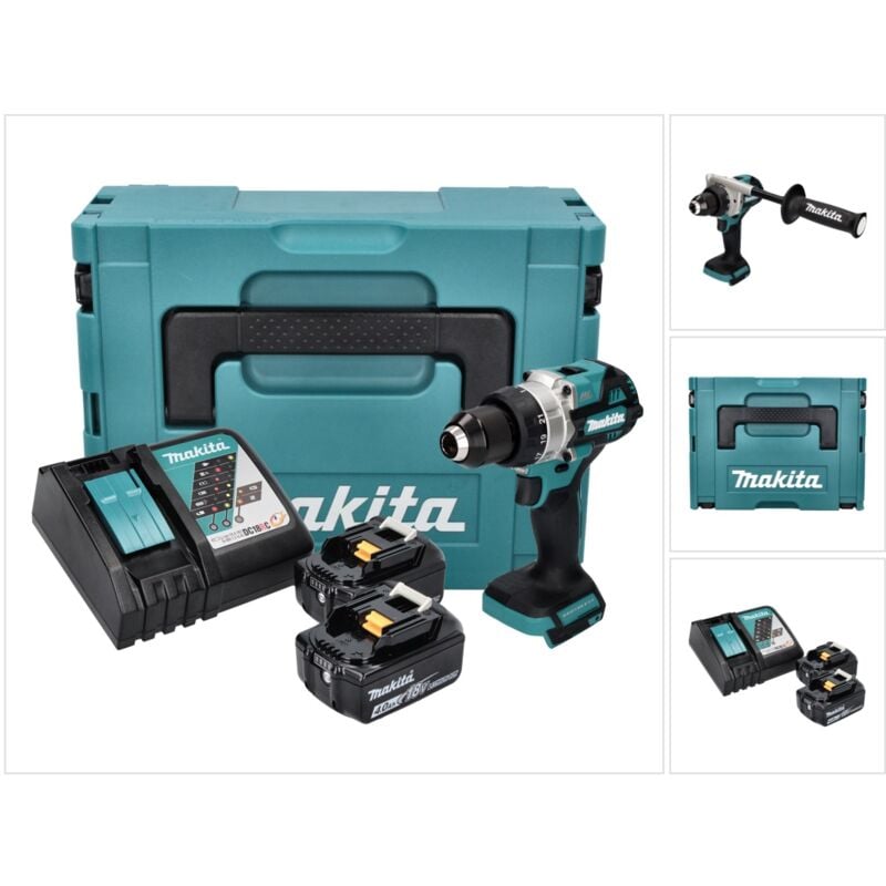 Ddf 486 rmj Perceuse-visseuse sans fil 18 v 130 Nm Brushless + 2x batterie 4,0 Ah + chargeur + Makpac - Makita