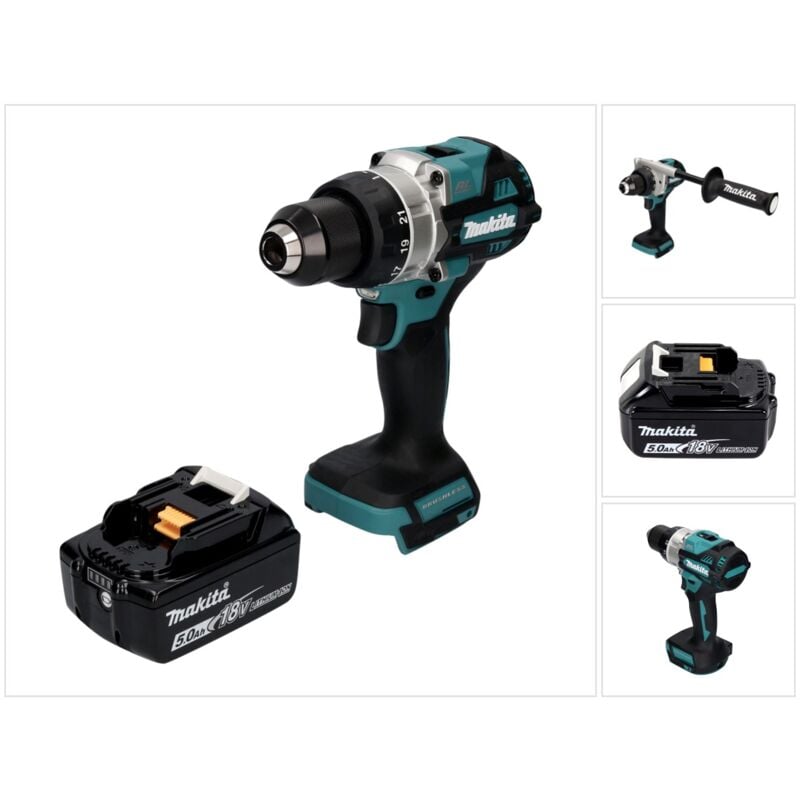 Ddf 486 T1 Perceuse-visseuse sans fil 18 v 130 Nm Brushless + 1x batterie 5,0 Ah - sans chargeur - Makita