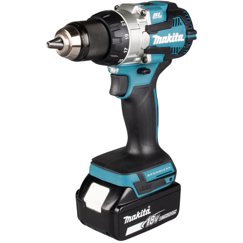 Trapano avvitatore a batteria Makita DDF489RTJ, 18V 2x 5,0 Ah e caricabatterie in makpac