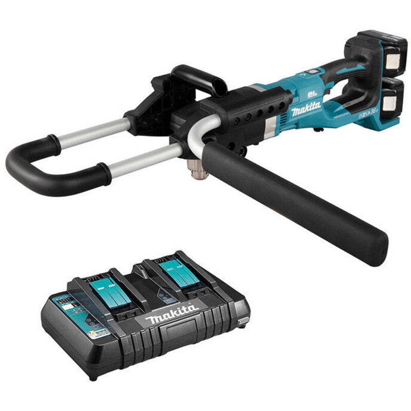 Tarière sans fil 36V lxt (2x5.0 Ah) avec chargeur double Makita DDG460T2X7