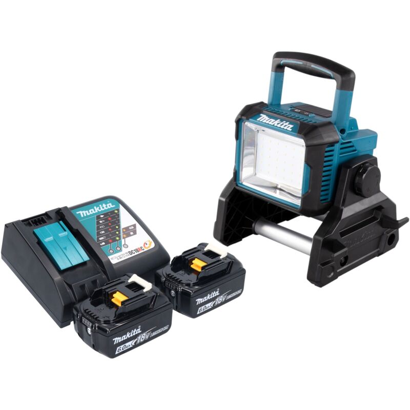 Makita - deadml 811 rg Projecteur de chantier sans fil 14,4 / 18 v 3000 lm led + 2x batterie 6,0 Ah + chargeur Makita - deadml 811 rg Projecteur de chantier sans fil 14,4 / 18 v 3000 lm led + 2x batterie 6,0 Ah + chargeur