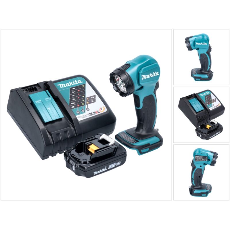 Makita - deadml 815 RA1 Lampe portative à led 14,4 - 18 v 160 lm + 1x batterie 2,0 Ah + chargeur