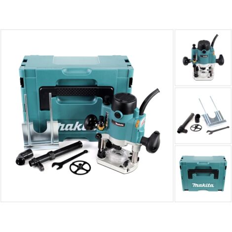 Makita – Défonceuse Ø8mm 1100W + Coffret Makpak – RP1110CJ