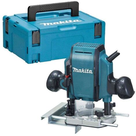 Makita – Défonceuse 900W Ø8 mm – Vitesse 27 000 tr/min – Profondeur de plongée 0-35 mm – Pour bois dur – Coffret Makpac – RP0900XJ